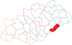 Situation du canton de Frontignan dans le département Hérault