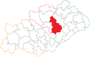 Situation du canton de Gignac dans le département  Hérault