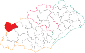 Situation du canton de la Salvetat-sur-Agout dans le département Hérault