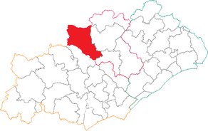 Situation du canton de Lunas dans le département Hérault