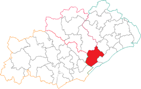 Situation du canton de Mèze dans le département Hérault