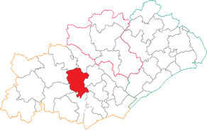 Situation du canton de Murviel-lès-Béziers dans le département Hérault