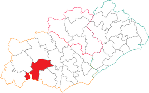 Situation du canton de Saint-Chinian dans le département  Hérault
