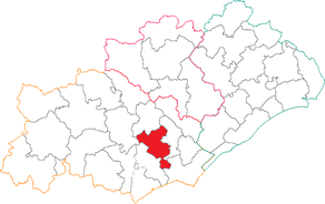 Situation du canton de Servian dans le département Hérault