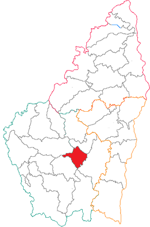 Situation du canton d'Aubenas dans le département Ardèche