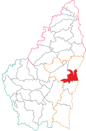 Situation du canton de Chomérac dans le département Ardèche