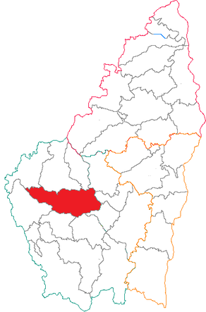 Situation du canton de Thueyts dans le département Ardèche
