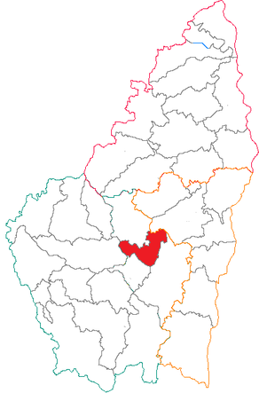 Situation du canton de Vals-les-Bains dans le département Ardèche