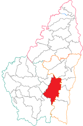 Situation du canton de Villeneuve-de-Berg dans le département Ardèche