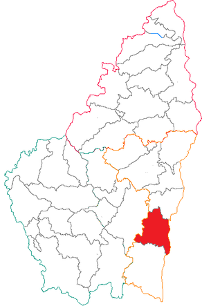 Situation du canton de Viviers dans le département Ardèche