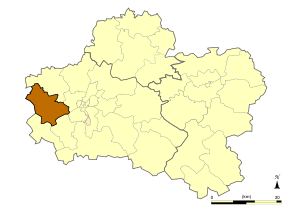 Situation du canton de Meung-sur-Loire dans le département Loiret