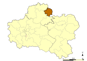 Situation du canton de Puiseaux dans le département Loiret