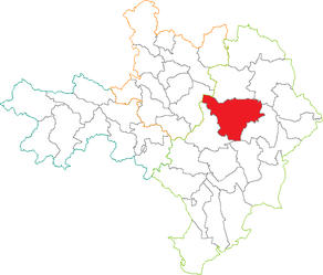 Situation du canton d'Uzès dans le département Gard