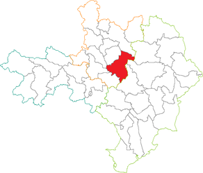 Situation du canton de Vézénobres dans le département Gard