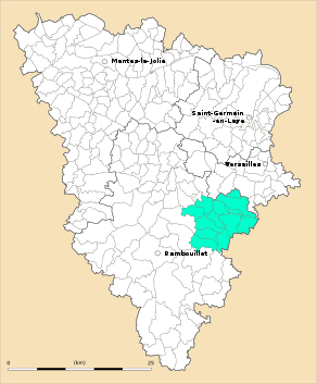 Situation du canton de Chevreuse dans le département Yvelines