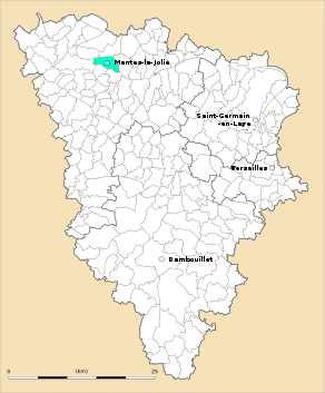 Situation du canton de Mantes-la-Jolie dans le département Yvelines