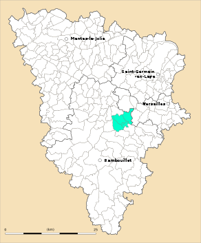 Situation du canton de Maurepas dans le département Yvelines