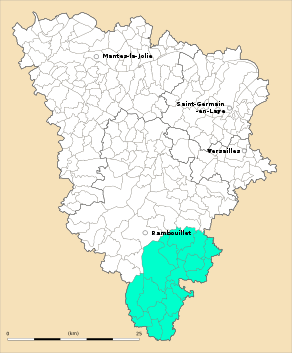 Situation du canton de Saint-Arnoult-en-Yvelines dans le département Yvelines