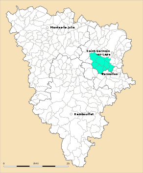 Situation du canton de Saint-Nom-la-Bretèche dans le département Yvelines