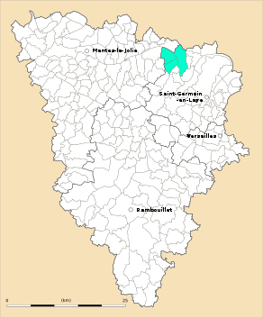Situation du canton de Triel-sur-Seine dans le département Yvelines