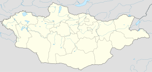 Localisation de Tsenkher sur une carte de la Mongolie.