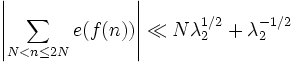\left | \sum_{N < n \leq 2N} e (f(n)) \right | \ll N \lambda_2^{1/2} + \lambda_2^{-1/2}