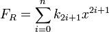 F_R = \sum_{i=0}^n {k_{2i+1} x^{2i+1}}