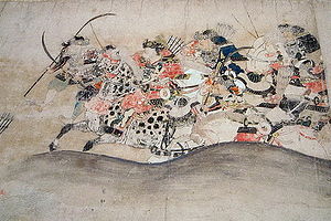 Les troupes de Minamoto no Yoshiie, tiré de l' Ōshugosannenki.