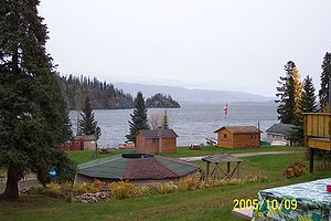 Babine Lake with huts (321870589).jpg