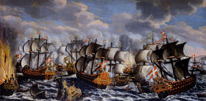 Battle in køge bay-claus moinichen 1686.jpg