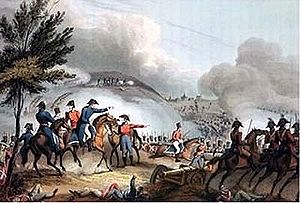 Estampe de la bataille par M. Dubourg sur une gravure de J. Clarke-Hooke.