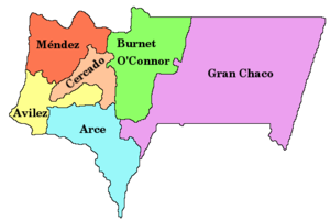 Carte des 5 provinces du département de Tarija