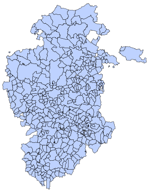 Carte des communes de la province de Burgos