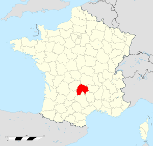 Localisation du Cantal en France