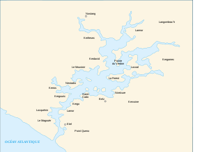 Carte de la rivière d'Étel.
