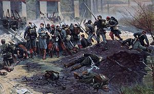 Bataille de Champigny, le four à chaux (détail), tableau d'Alphonse de Neuville