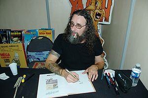 Photo prise au festival de bande dessinée de Mandelieu en 2008.