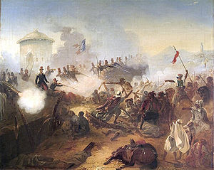 Défense héroïque du capitaine Lelièvre à Mazagran by Jean-Adolphe Beaucé.jpg