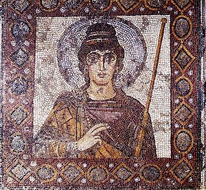 « La dame de Carthage » (mosaïque du VIe siècle)