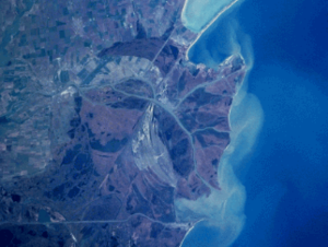 Partie Nord des bouches du Danube avec le Delta de Chilia (photo satellite)