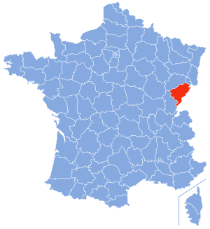 Localisation du Doubs en France