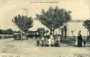 Gare de tramway à Ferryville en 1902