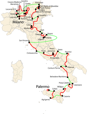 Carte du Tour d'Italie 2008