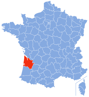 Localisation de la Gironde en France