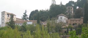 Le Généralife, palais d'été des Nasrides vu depuis l'Enceinte de l'Alhambra