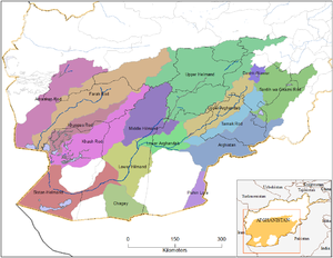 Le système Helmand-Hamouns, y compris le bassin versant du Farah Roud.