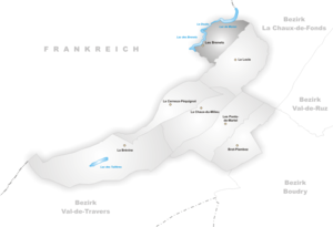 Situation géographique du lac des Brenets