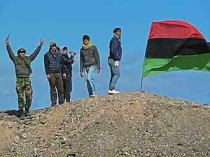 Libya Brega rebel fighters 10 March 2011 - VOA Ittner.jpg