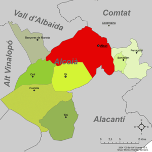 Localisation de Alcoi dans l'Alcoià