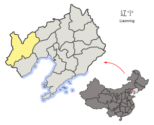 Localisation de la préfecture de Chaoyang (en jaune)
